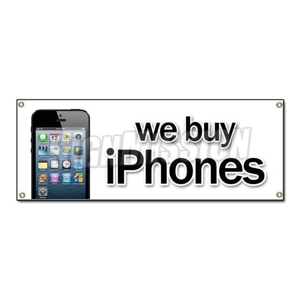 WE BUY IPHONES BANNER SIGN computers smart phones mobile cell phone electronics